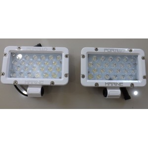 Par de Faros Aluminio LED 24, 24W,3000LM, para RZR, Lancha, Cuatris Color Blanco